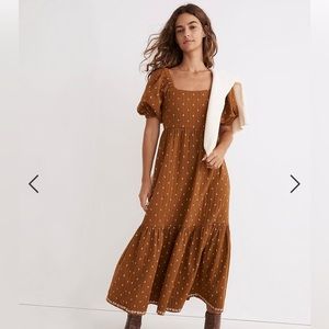 Madewell Quilted Tiered Midi Dress in Welsh Blossoms